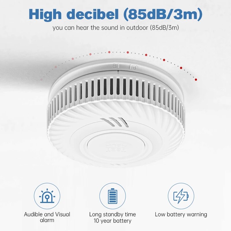 1pc Smoke Detector Warning, In - Smoke Detector Interconnected ulasan dan harga