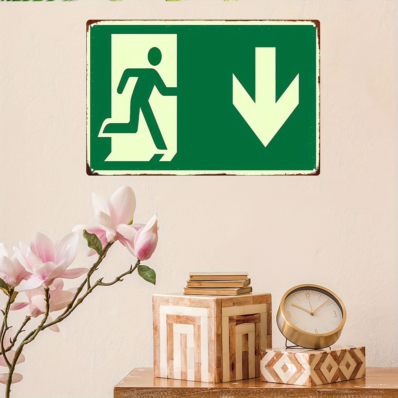 2D Vintage Metal Iron Sign | P - Emergency Exit Sign ulasan dan harga