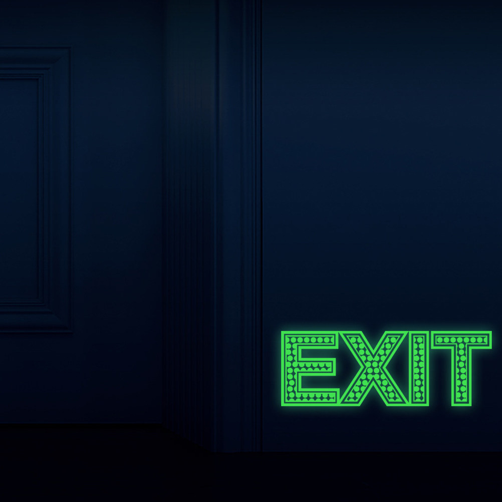 3Pcs Night Glow Exit Sticker L - Emergency Exit Sign ulasan dan harga