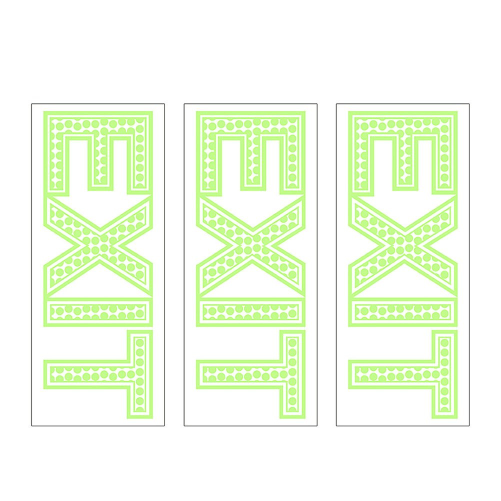 3Pcs Night Glow Exit Sticker L - Emergency Exit Sign ulasan dan harga