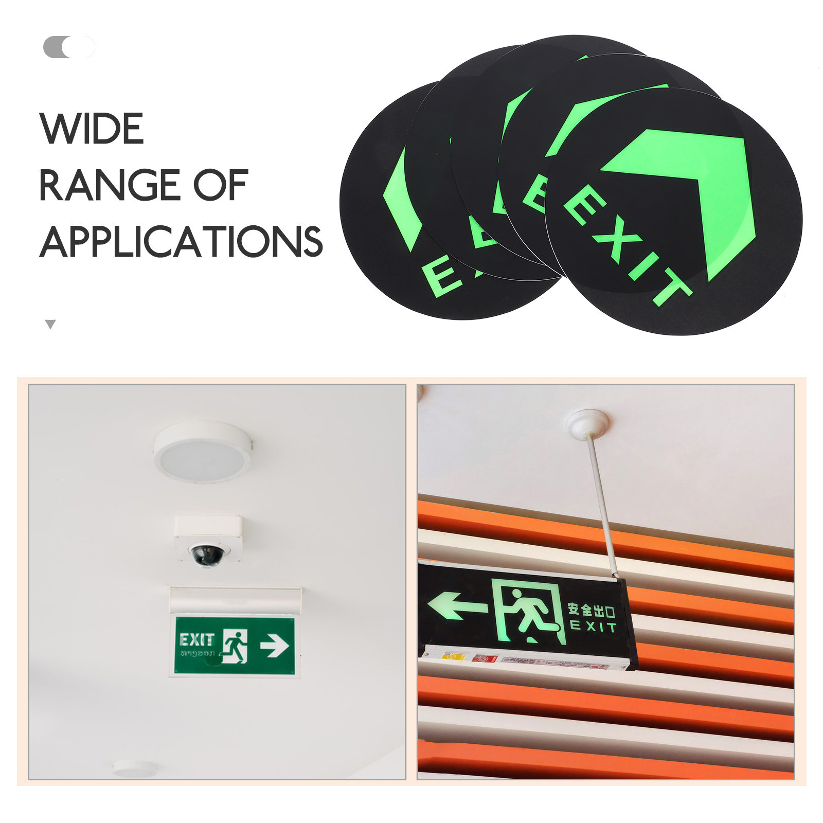 5Pcs Night Luminous Exit Sign  - Emergency Exit Sign ulasan dan harga