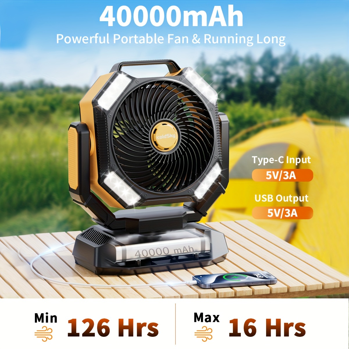 coldSky  Camping Fan, Battery  - Power Outage Light ulasan dan harga