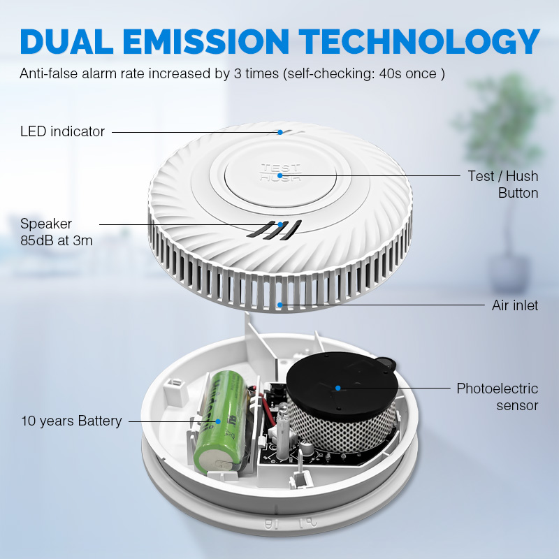 Powered Hotel Smart Wireless T - Smoke Detector Interconnected ulasan dan harga