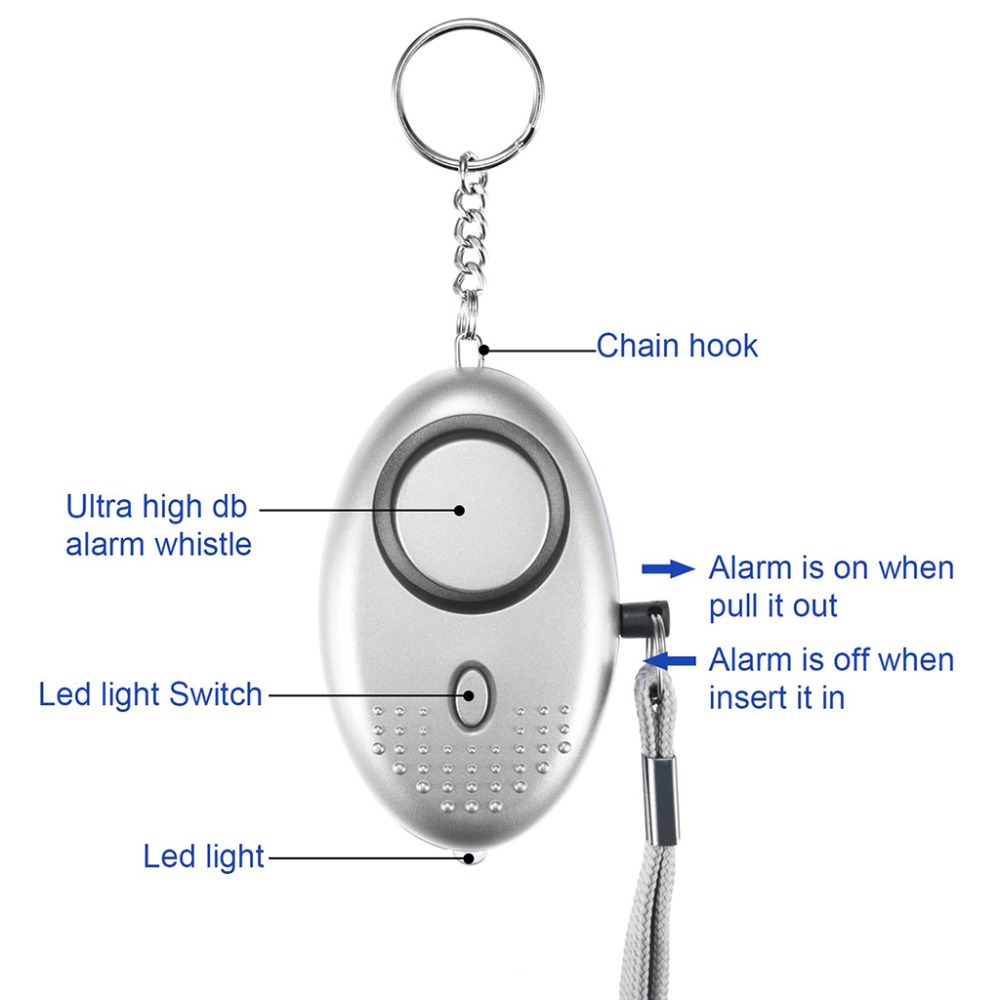 130dB Self Defense Alarm Anti- - Personal Alarm Keychain ulasan dan harga