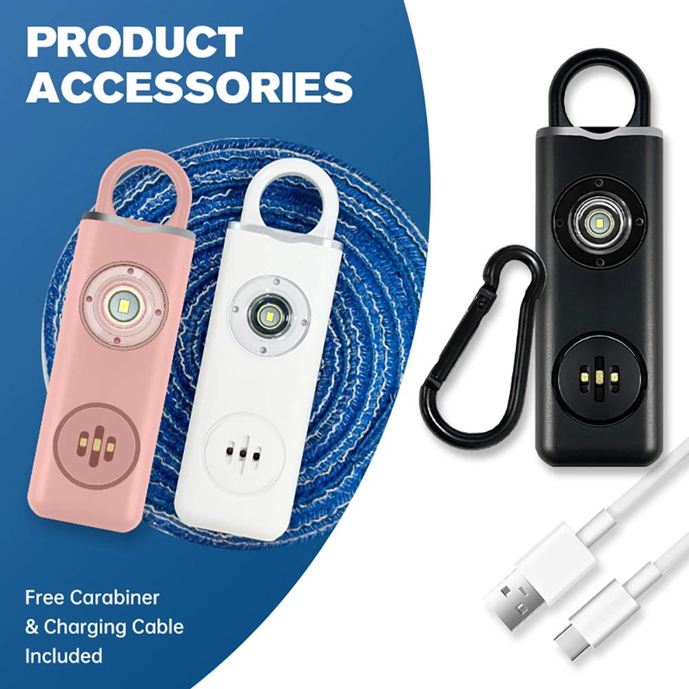 130dB Rechargeable Personal Al - Personal Alarm Keychain ulasan dan harga